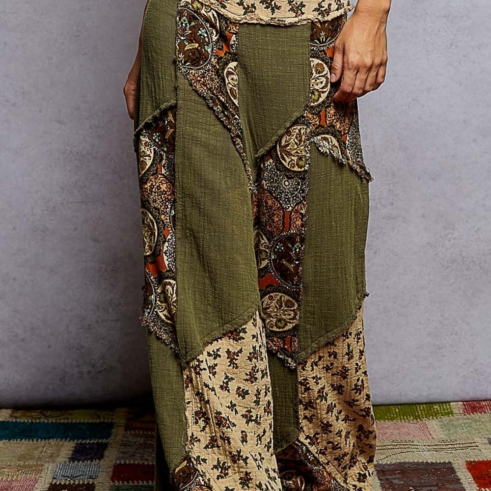 POL NWT OLIVE GREEN WITH PATCHES BOHO